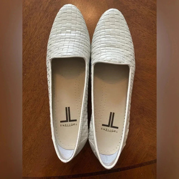 Trotters Gorgeous Liz Woven Luxurious Leather Career Loafer White Women’s 9 EUC - Picture 8 of 8
